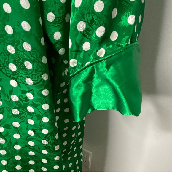 Victoria's Secret Vintage Gold Label Green Polka Dot Robe - Picture 9 of 13